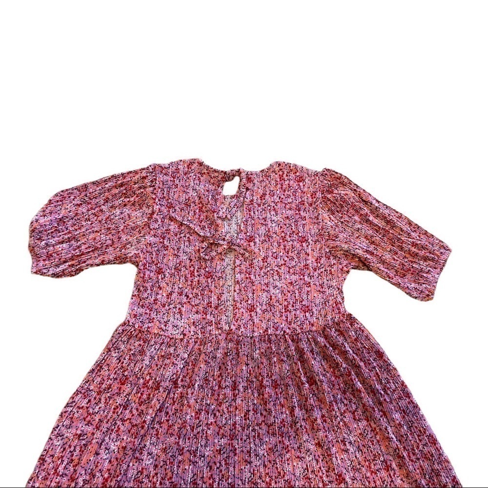 Asos Design Monki Plisse Smock Dress In Pink Ditsy Floral — image 5 of 8